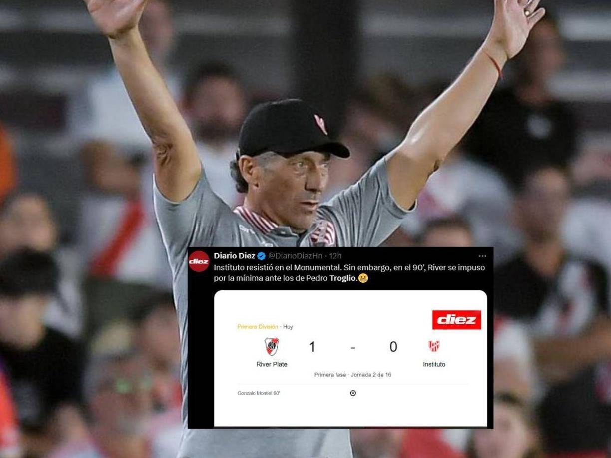 DIARIO DIEZ: “Instituto resistió en el Monumental. Sin embargo, en el 90’, River se impuso por la mínima ante los de Pedro Troglio”.