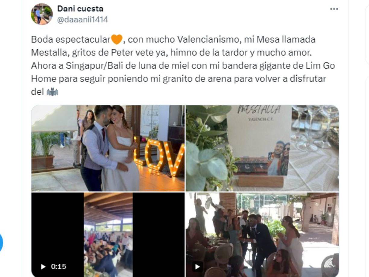 Dani es un fanático del Valencia y en sus redes sociales anunció que la luna de miel la haría en Singapur, país de donde es originario Peter Lim, el propietario del Valencia. El joven informó que se le iba a rebelar al máximo dirigente del equipo de sus amores.