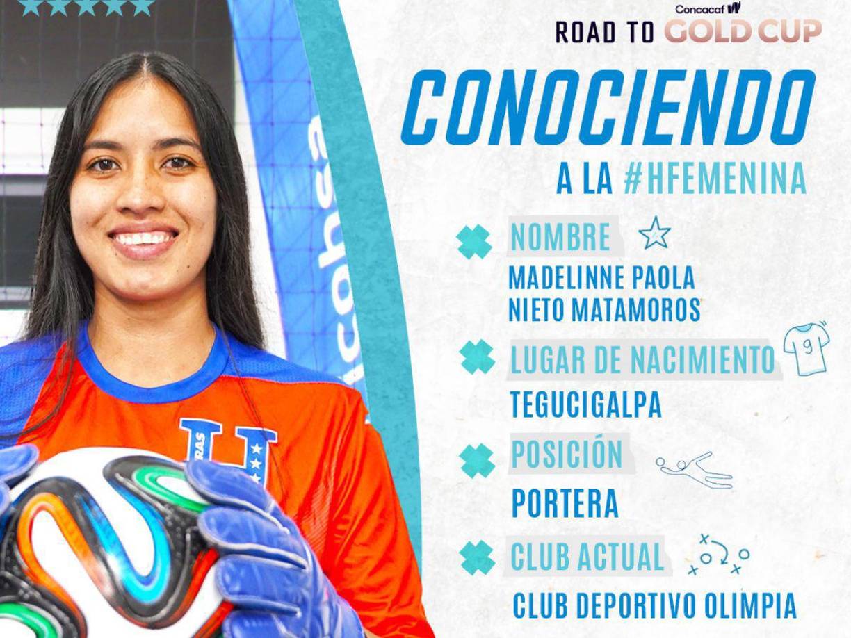 Madelinne Paola Nieto - La arquera es otra de las opciones que tiene la Bicolor en la portería. Es la guardameta principal del Club Olimpia Deportivo.