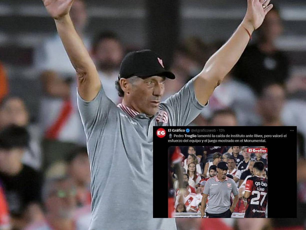 El Gráfico: “Troglio lamentó la caída de Instituto ante River, pero valoró el esfuerzo del equipo y el juego mostrado en el Monumental”.