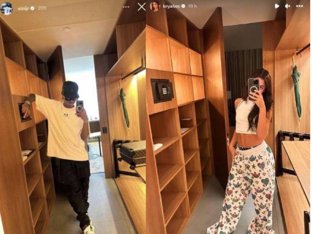 Hace unos días, el brasileño publicó una imagen en el vestidor de un lujoso hotel de Sao Paulo. Lo curioso es que Key Alves también compartió una imagen desde el mismo lugar en el que estaba el jugador.