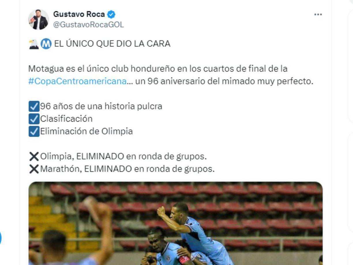 Gustavo Roca recordó que Motagua es el único club de Honduras en cuartos de final de la Copa Centroamericana.