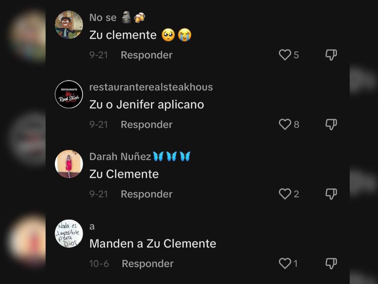 Fue en una publicación de TikTok donde se hablaba de qué hondureña debería representar a Honduras y todos los comentarios se volcaron a mencionar a Zu Clemente. 