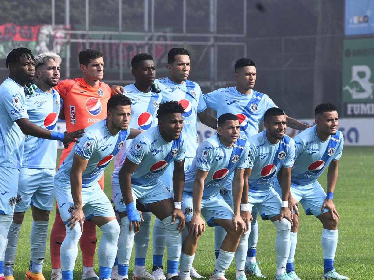 El 11 titular del Motagua que empató 2-2 ante Marathón. Resultado que les dio el pase a la final del Apertura 2023. 