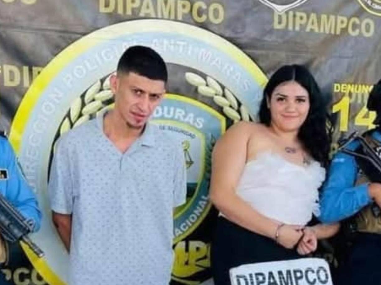 Deybi Alejandro Silva Rodríguez y Samira Eloísa Martínez Armas, la pareja que fue capturada en Comayagüela y que es señalada de pertenecer a la Pandilla 18.