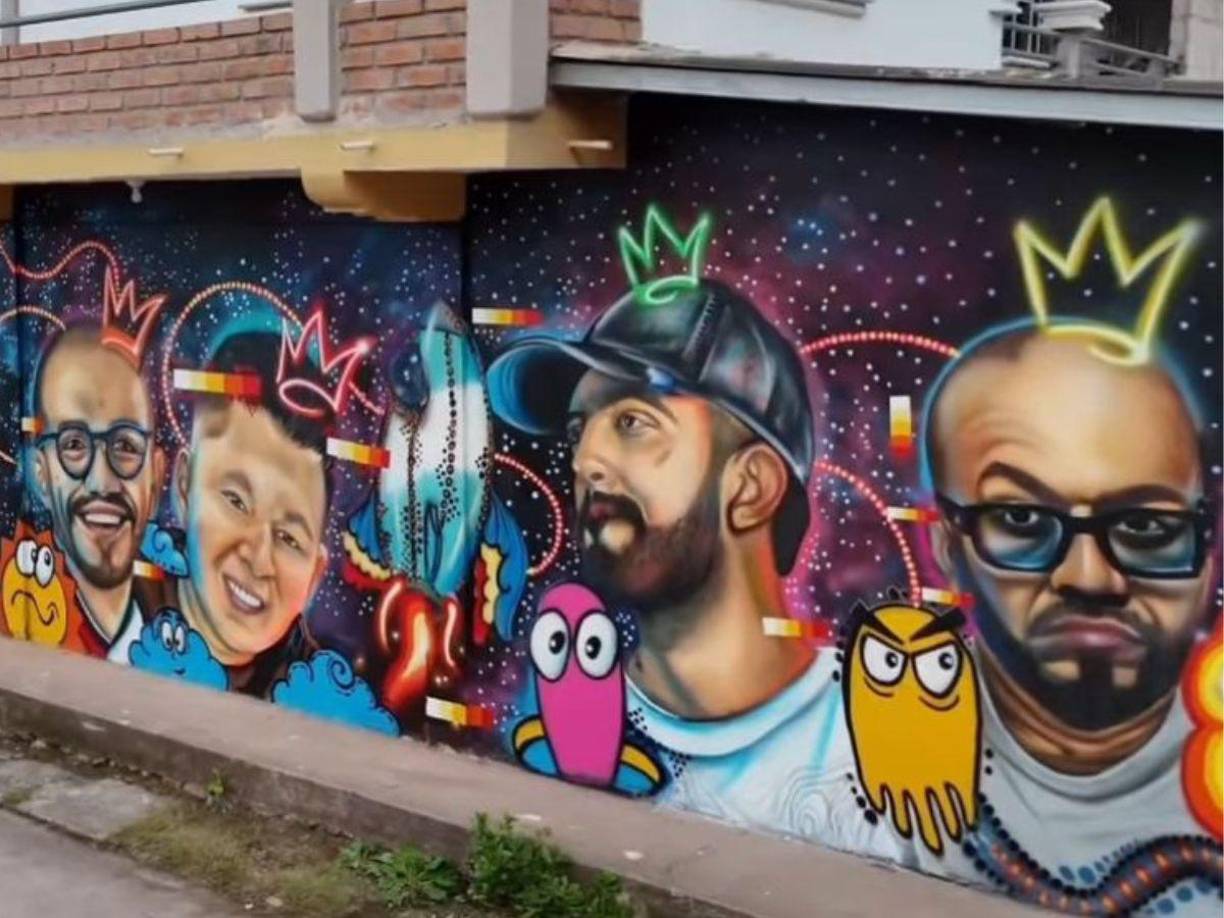 Artista hondureño dedicó un mural a los influencers Los Hijos de Morazán y ya es tendencia en redes sociales.