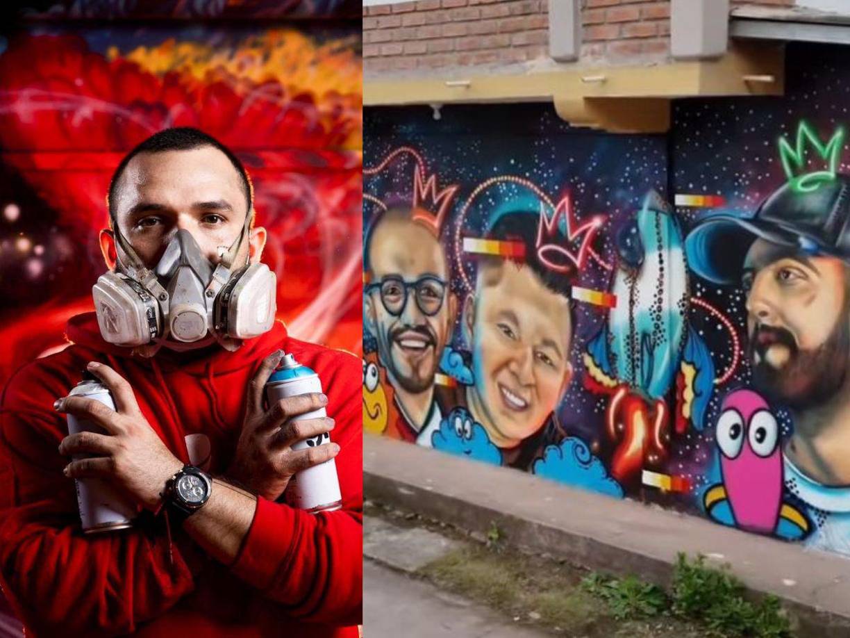 “¡Honduras es una tierra grande, única y megadiversa! Este mural va con todo el respeto a estos 4 “famosos”, que con su podcast nos regalan sonrisas y nos sacan de la rutina, pero también para contarle al mundo que por más loco que sea tu sueño, Honduras sí es el país indicado”, finalizó el artista.