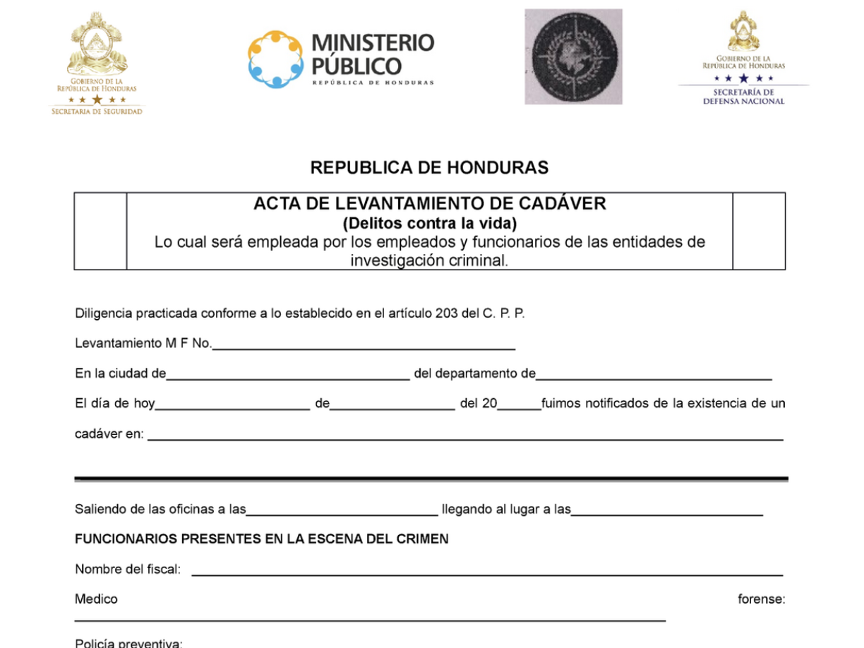 2. Copia de la hoja de entrega de cadáver extendida por el Ministerio Publico si es muerte violenta y si es muerte natural traer certificados del hospital donde murió, firma y sello.