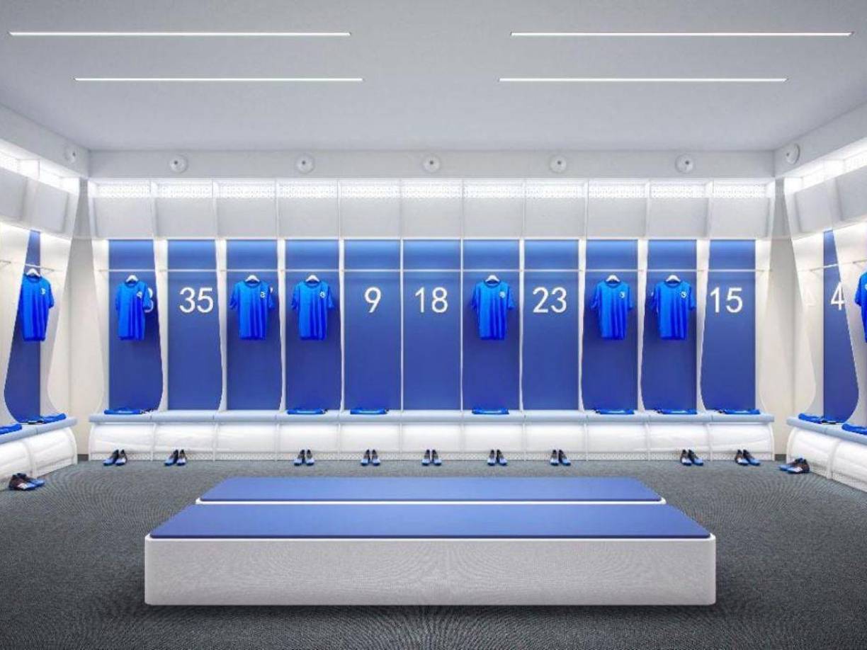 Así serán los vestidores del majestuoso Estadio Nacional de Costa Rica. Una belleza arquitectónica que ya tiene su primer bloque bajo el mando del presidente Nayib Bukele.