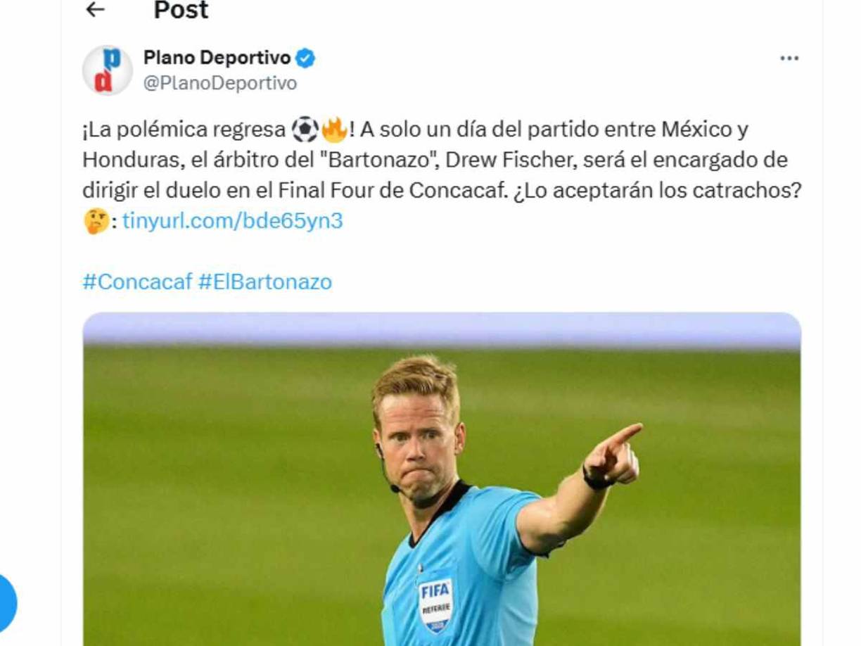 ”La polémica regresa”, fue otro de los mensajes en portales mexicanos respecto al nombramiento del canadiense como árbitro del México vs Honduras. 