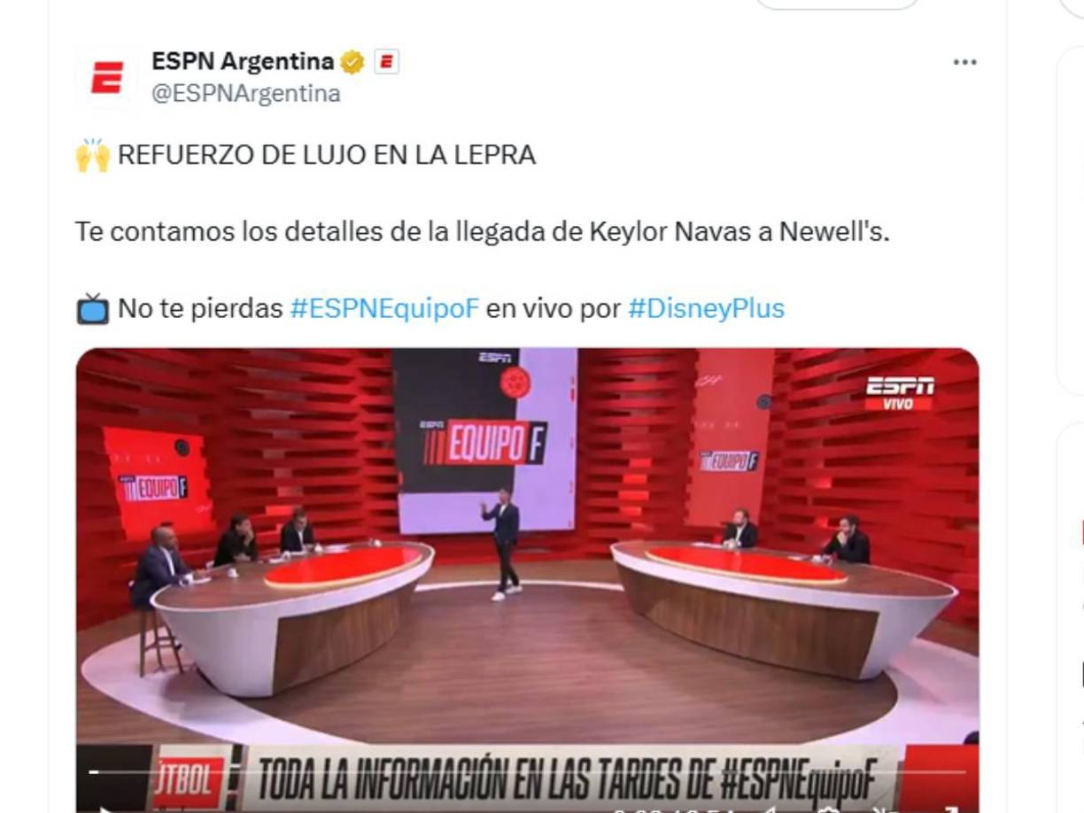 Como refuerzo de lujo catalogan el fichaje de Keylor Navas por Newell’s . 