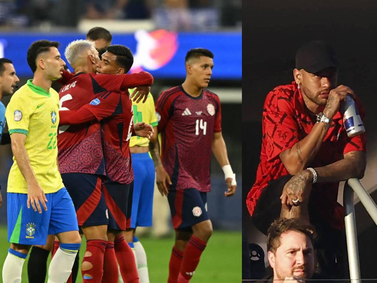 Los jugadores de Costa Rica disputaron el partido ante Brasil en el SoFi Stadium.
