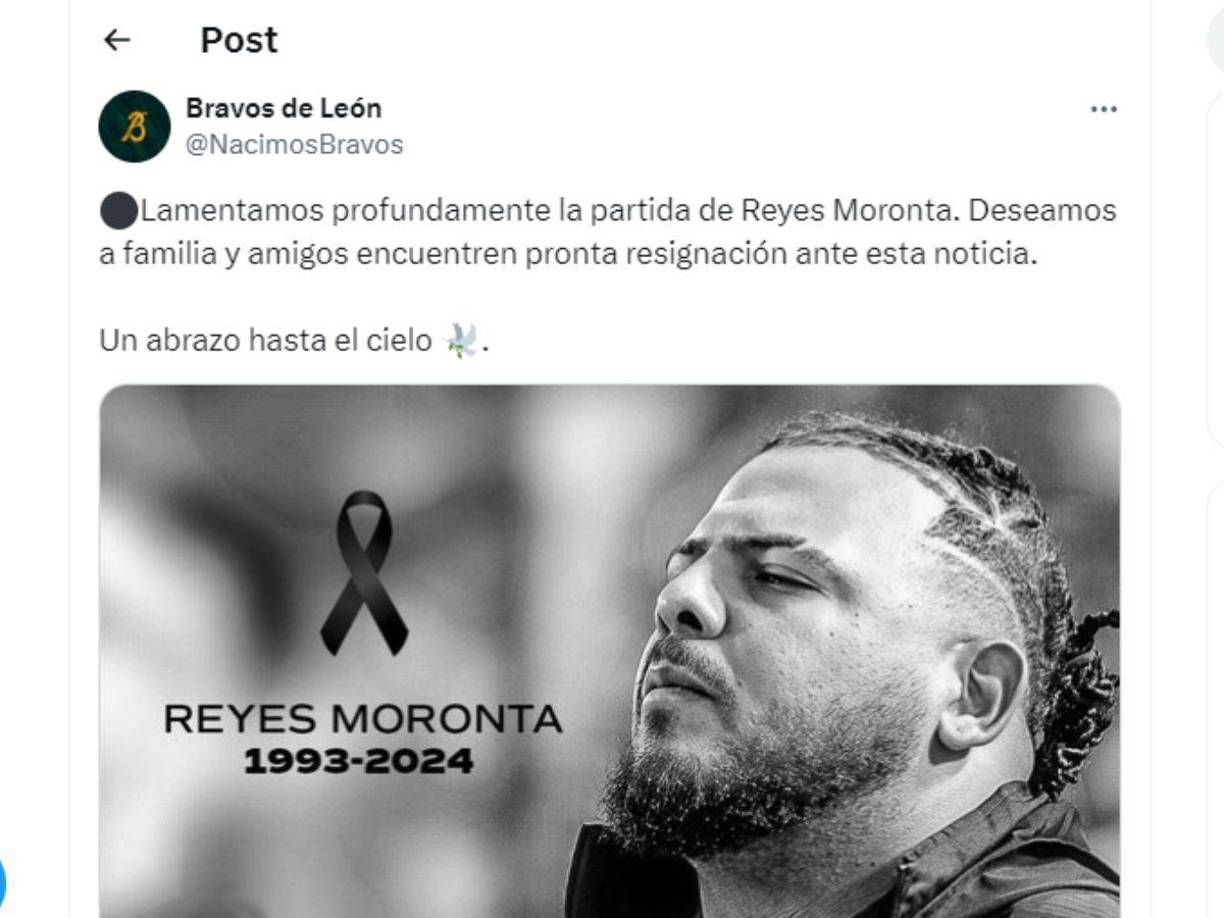 Reyes Moronta también participó en la Liga Mexicana de Béisbol (LMB) con los Diablos Rojos del México y los Bravos de León.