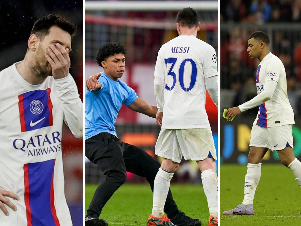 Las imágenes del nuevo fracaso del París Saint Germain (PSG) de LIonel Messi y Kylian Mbappé en la Champions League, cayendo eliminado en octavos de final contra el Bayern Múnich.