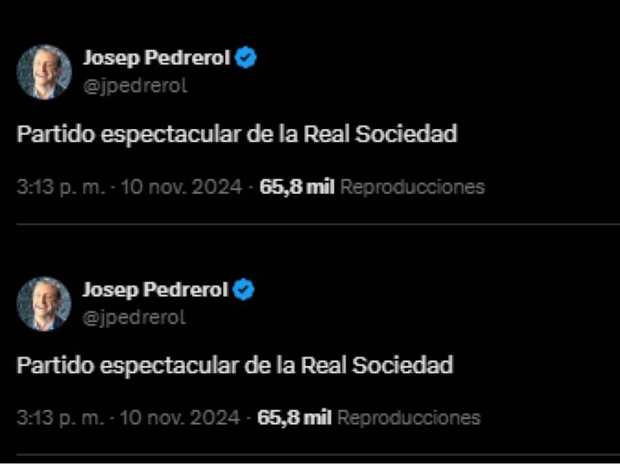 Josep Pedrerol, directo de El Chiringuito, resaltó el partido de la Real Sociedad.