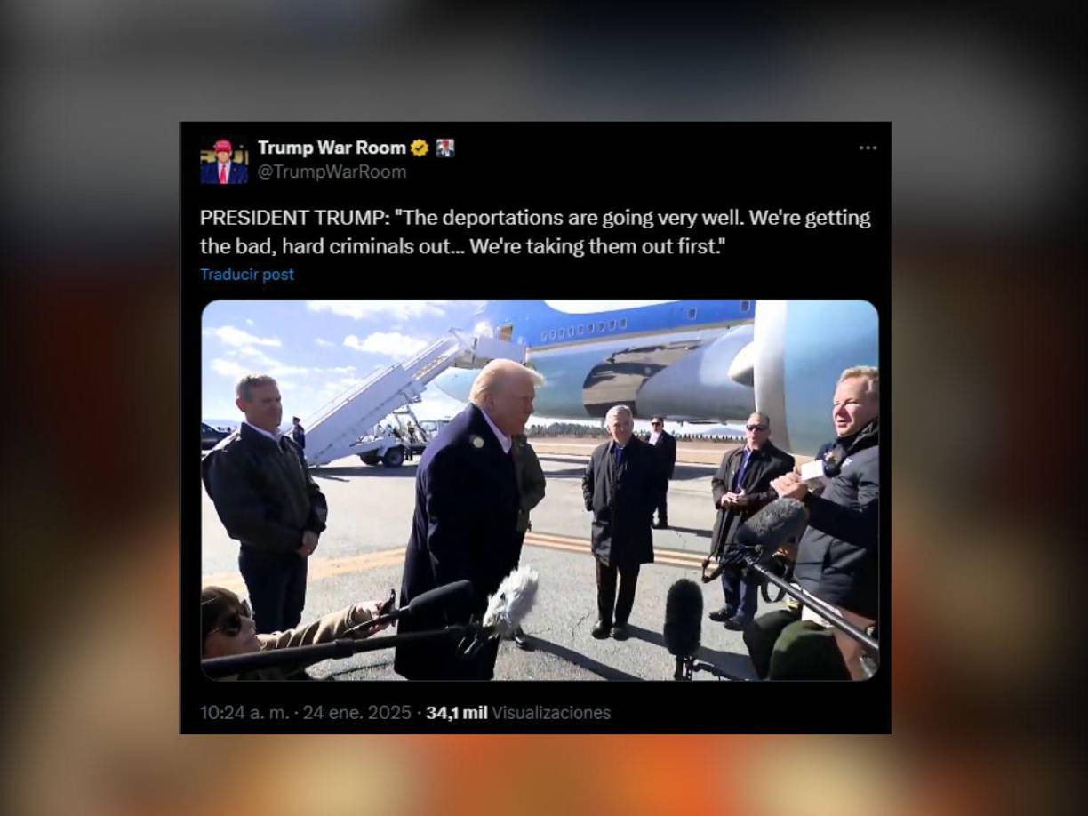 Según imágenes oficiales, los aviones utilizados son de la Fuerza Aérea estadounidense, una diferencia significativa frente a las aeronaves rentadas que se utilizaron durante la administración de Joe Biden.