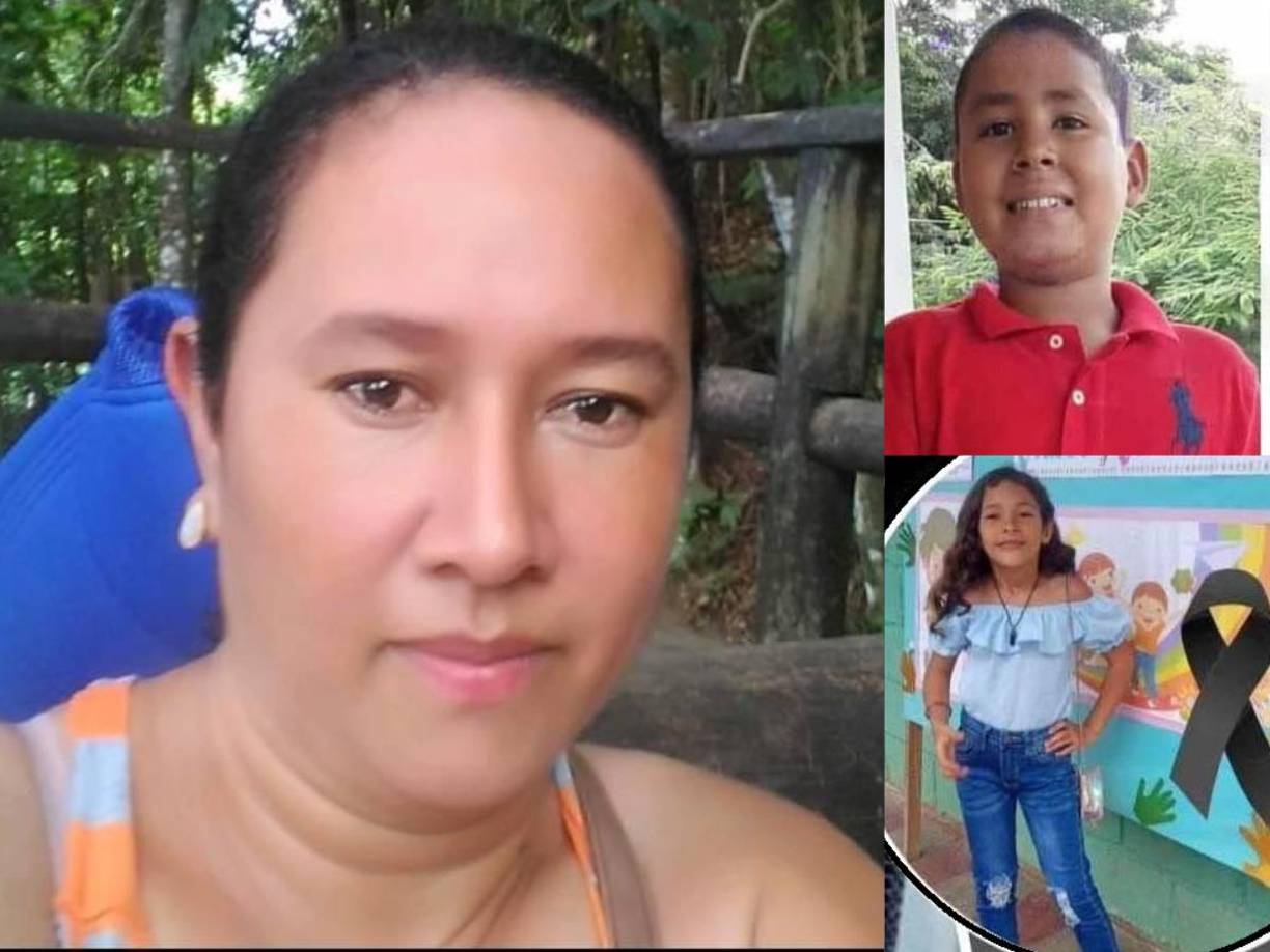 Yanoris Arteaga (40), Alex Villalobos (11) y Darian Montes (8), los tres muertos en la tragedia del Lago del Yojoa.