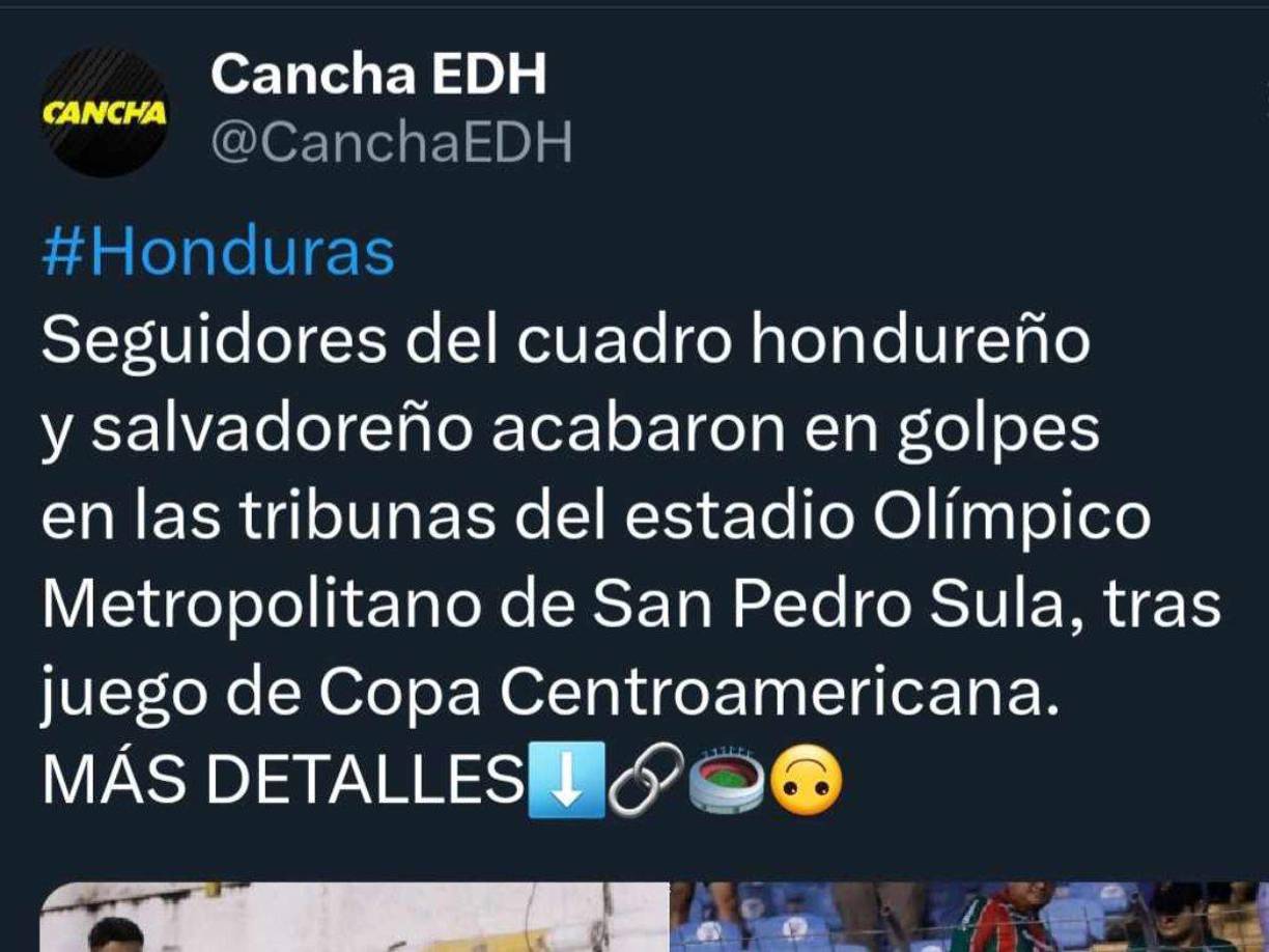 ”Acabaron en golpes”, indicó Cancha EDH .