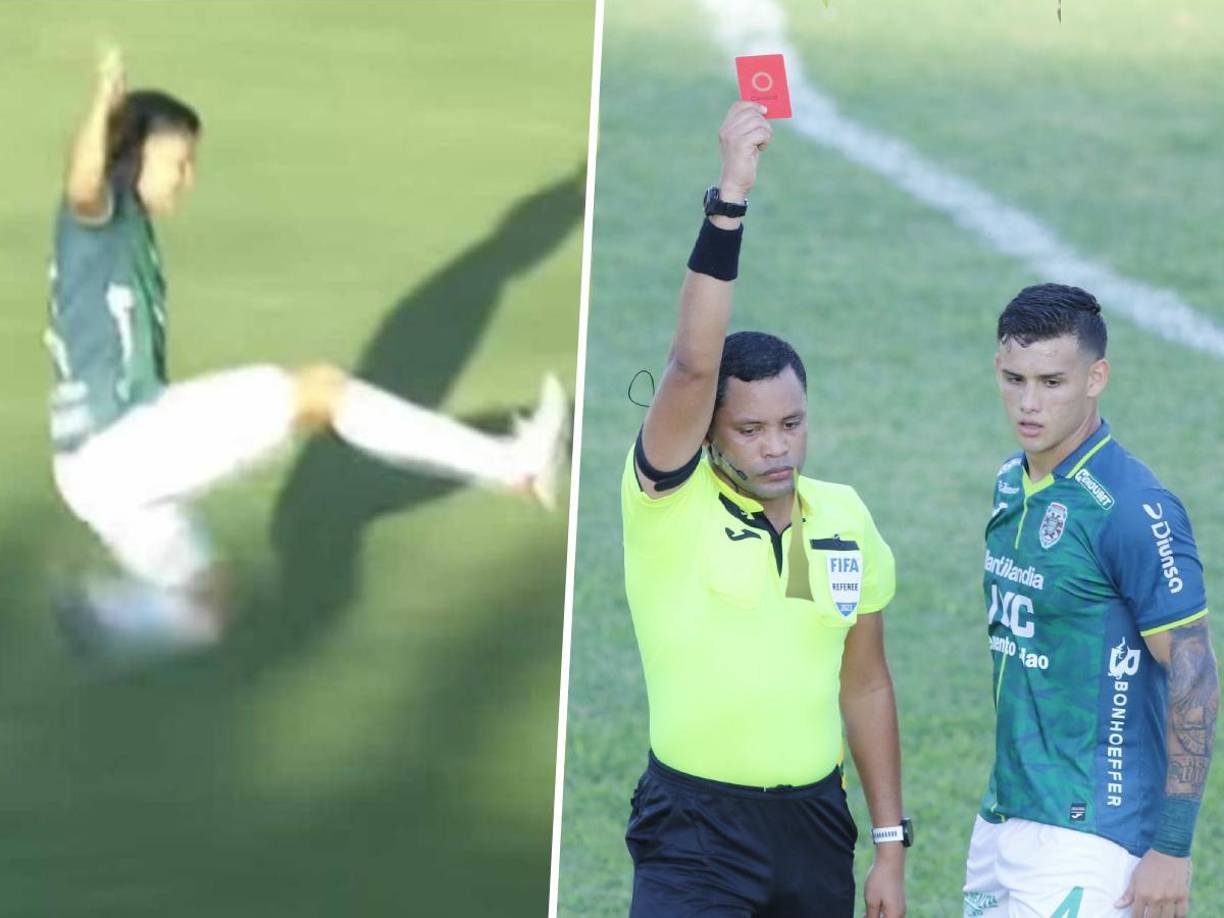 André Orellana fue expulsado este domingo en el Clásico que el Marathón perdió (0-1) contra el Olimpia por la octava jornada del Torneo Apertura 2023.