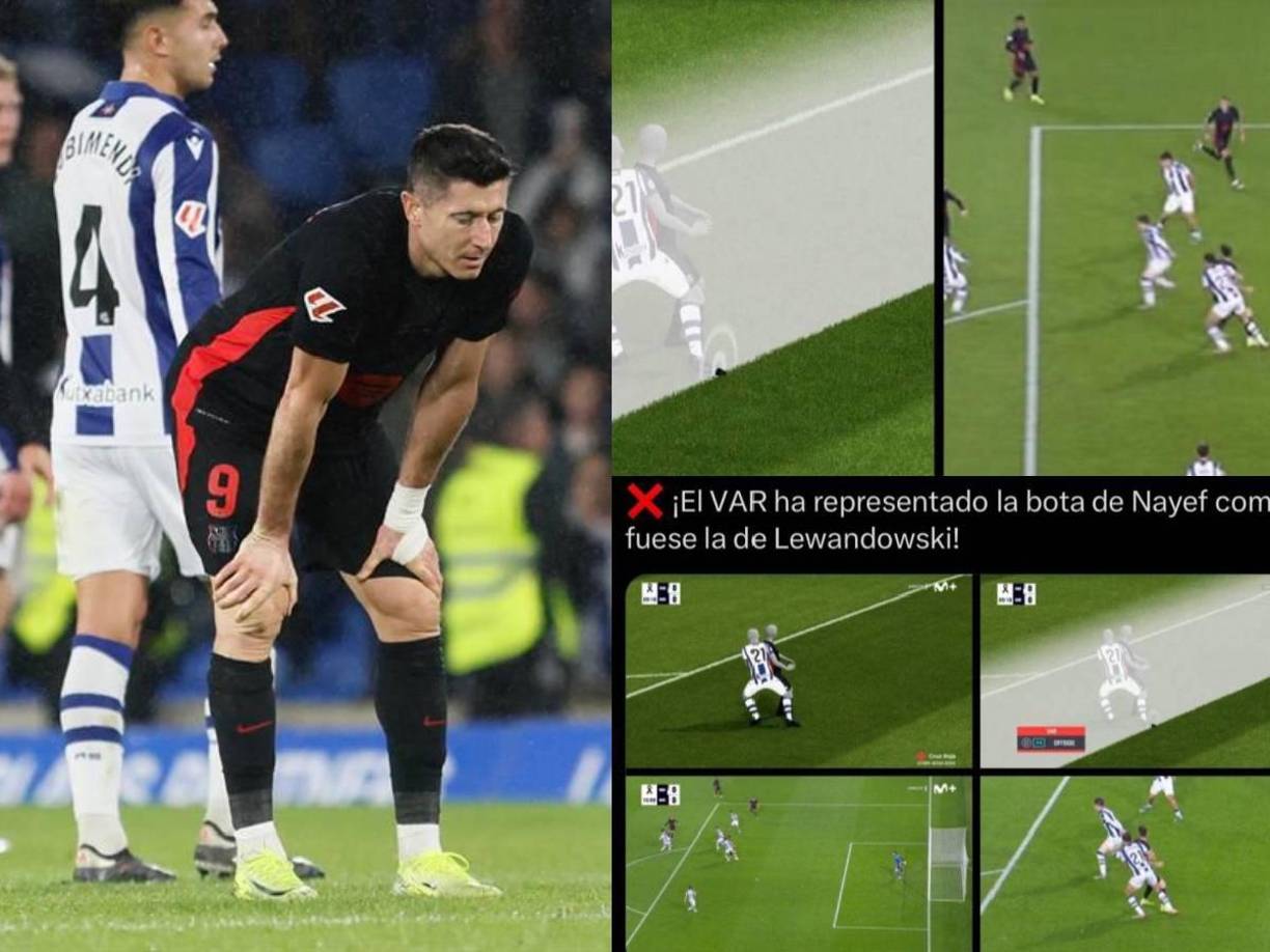 Indignación y enfado por la polémica al gol anulado a Lewandowski en el Real Sociedad vs Barcelona este domingo.