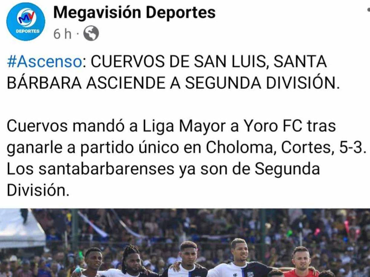 Cuervos se une a los clubes Juventus (Roatán) y Real Tegus (Tegucigalpa) como los nuevos equipos del ascenso.