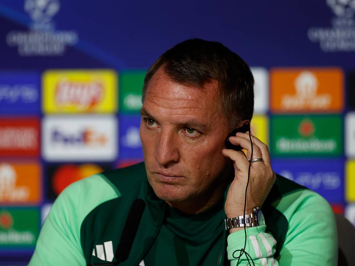 Brendan Rodgers, DT del Celtic, en la rueda de prensa.