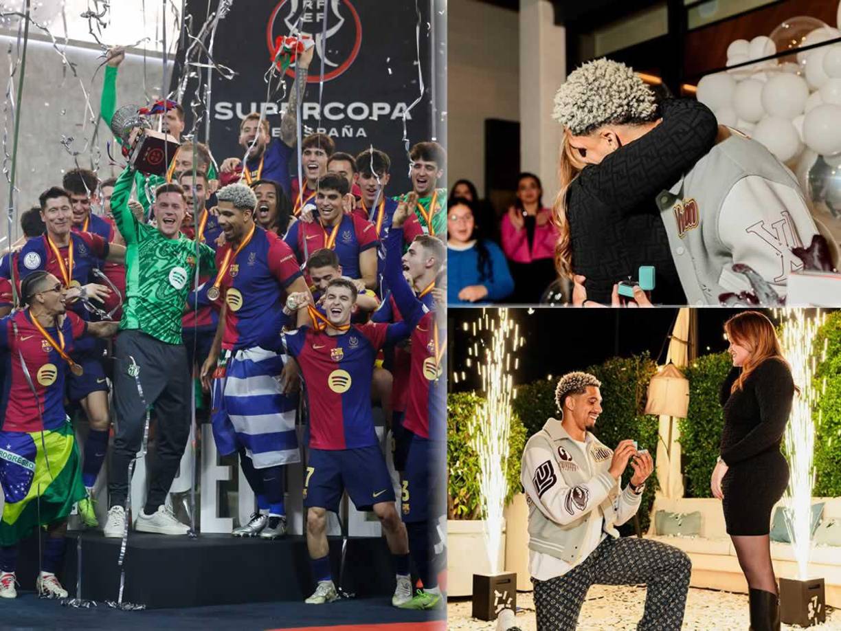 Ronald Araújo celebró por todo lo alto su renovación con el Barcelona y sorprendió a su pareja Abigail Oliveira con propuesta de matrimonio.