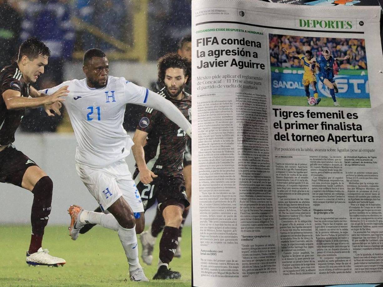 ”FIFA condena la agresión de Javier Aguirre”, tituló otro medio mexicano del área de impreso.