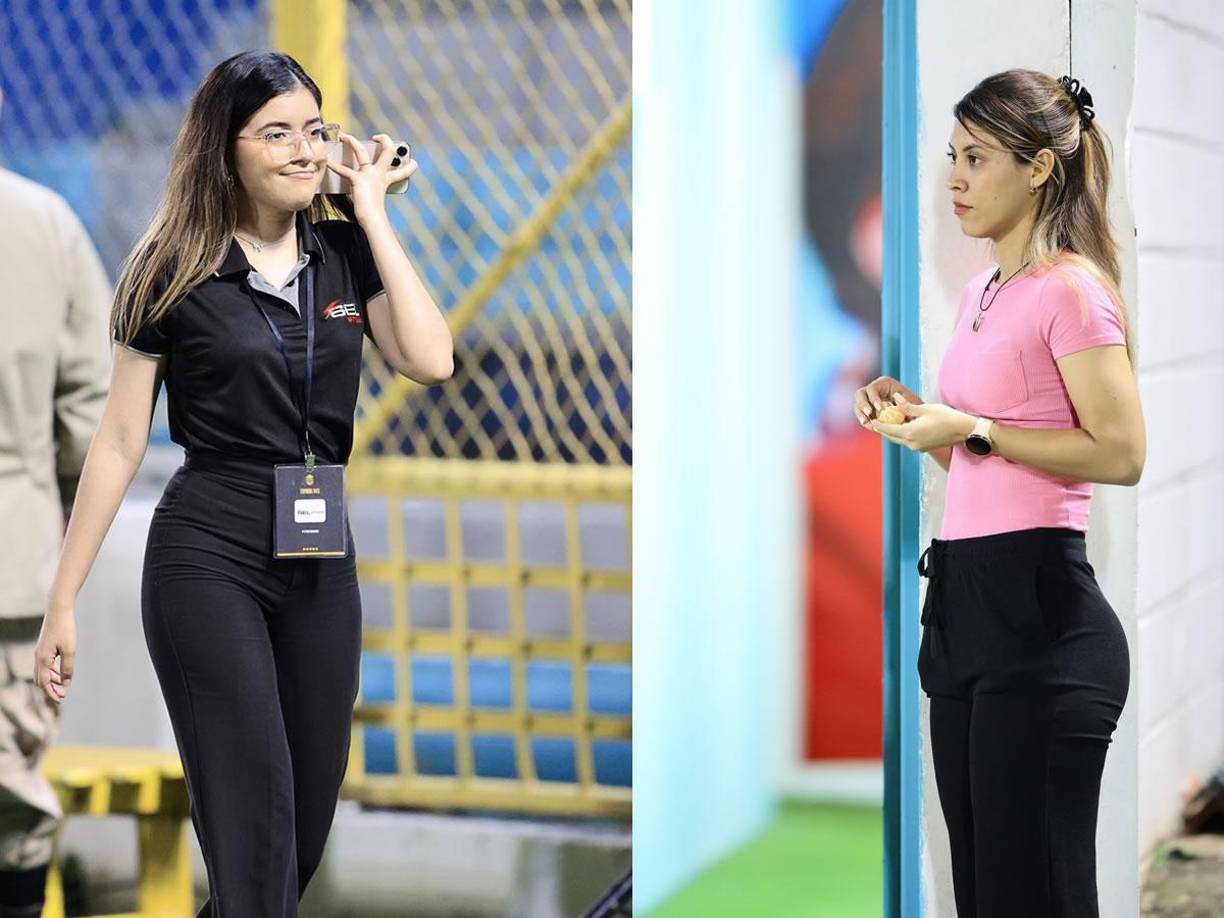 Dos bellas chicas que adornaron el Clásico entre Real España y Olimpia.