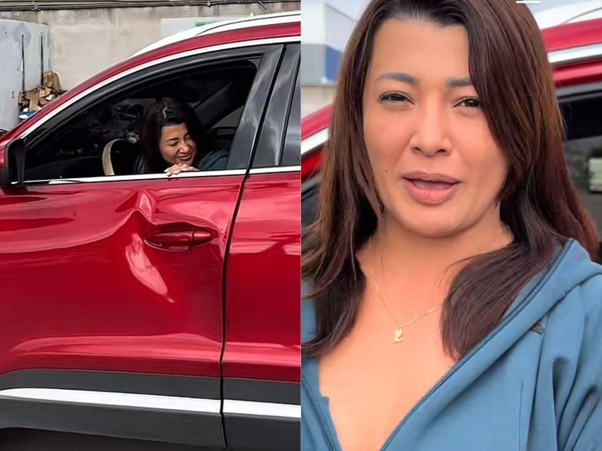 La presentadora de televisión apareció con un aparente golpe en su vehículo y ha generado muchos comentarios en redes sociales. 