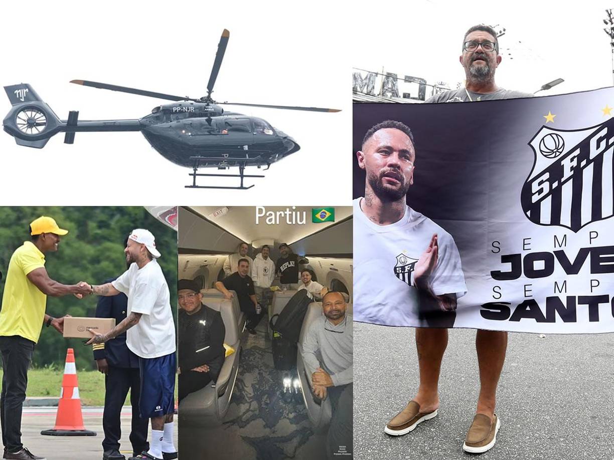 Nada más poner un pie en territorio brasileño, Neymar hizo un acto publicitario. Al bajar las escalinatas del avión privado recibió un paquete de una plataforma de comercio electrónico. Eran unas botas de su patrocinador deportivo. Esa fue la primera imagen de Ney en el día de su presentación.