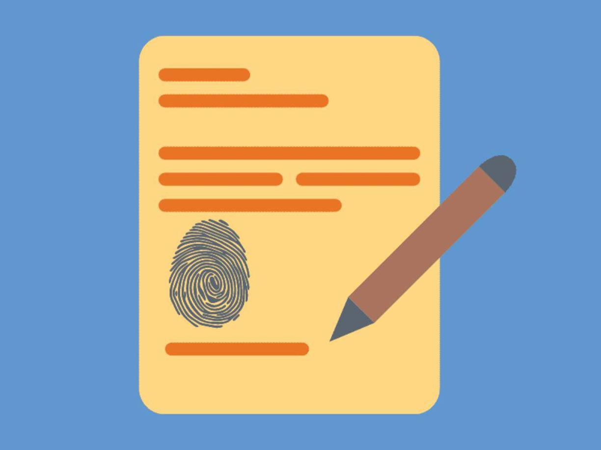 4. Finalmente, deberás colocar tu firma y huellas dactilares de los dedos índices.