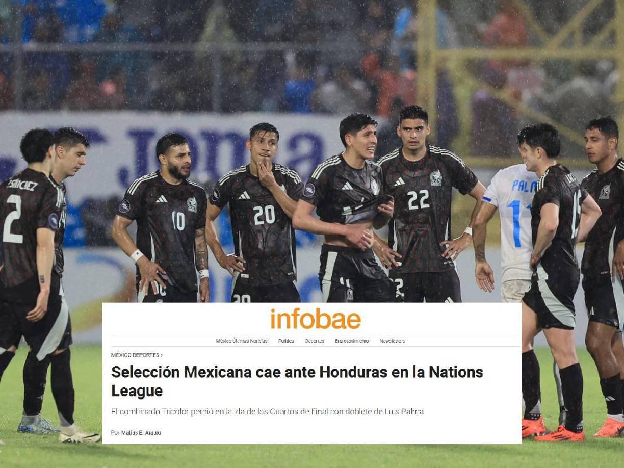 Infobae: “Selección Mexicana cae ante Honduras en la Nations League”