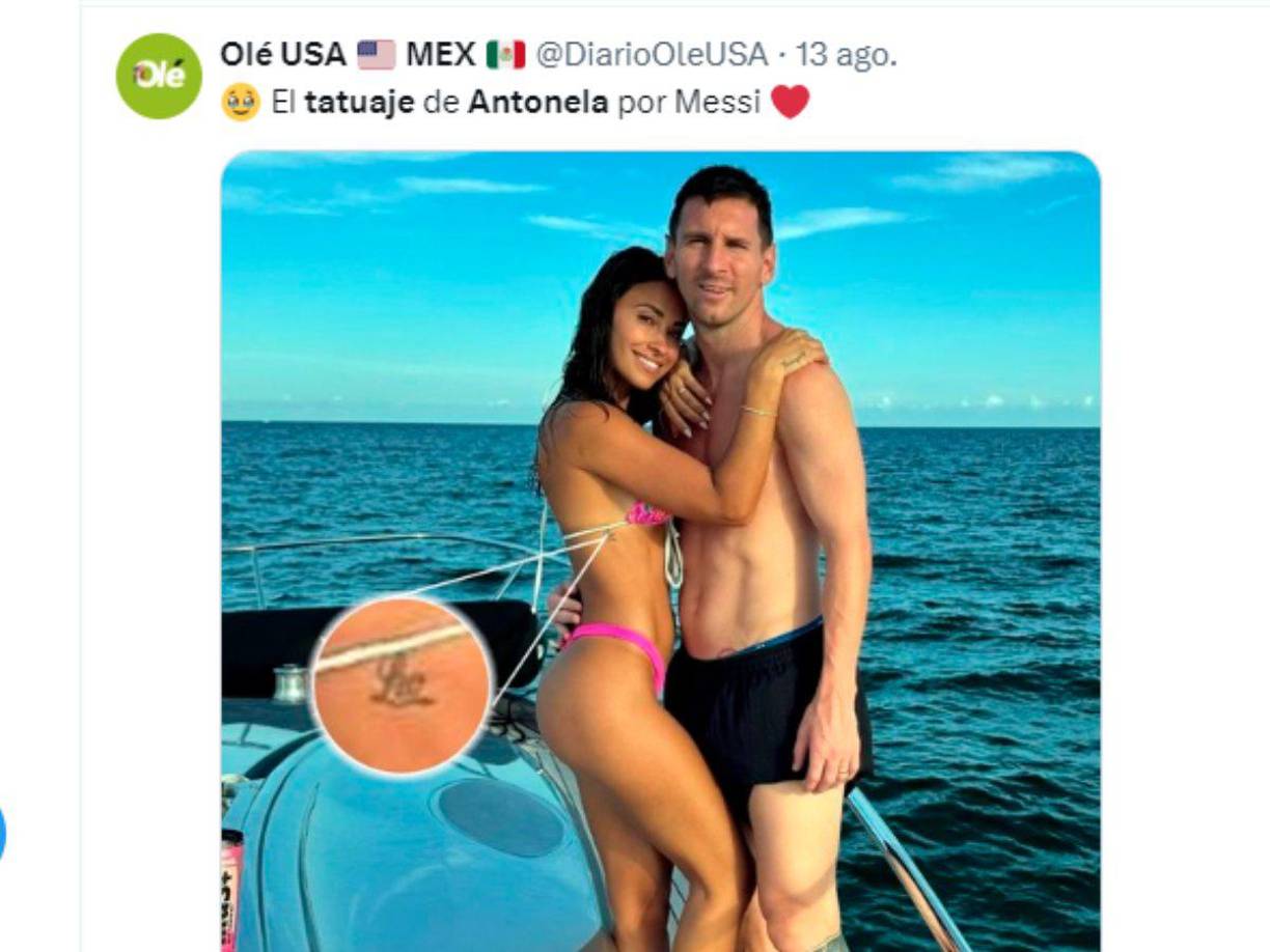 El tatuaje de Antonela desató revuelo en las redes sociales. 