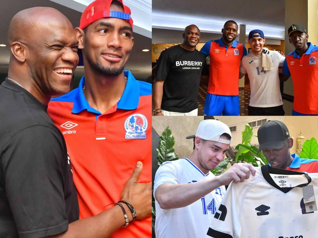David Suazo, leyenda del fútbol hondureño y exolimpista, y el beisbolista Mauricio Dubón visitaron el plantel del Olimpia antes del Clásico contra el Real España.