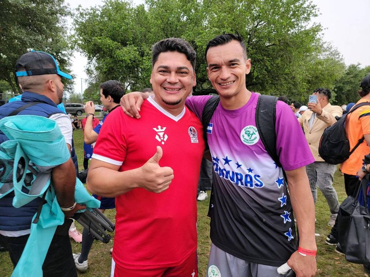 Los exjugadores del Platense y del Motagua, Adán Ramírez (Olimpia Veteranos) y Odis Borjas (Atlético Olancho) estuvieron presentes en el evento.