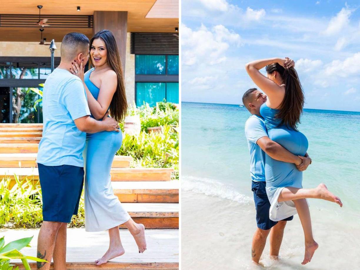 La pareja compartió con sus seguidores fotos de su sesión preboda, realizadas en Roatán. 