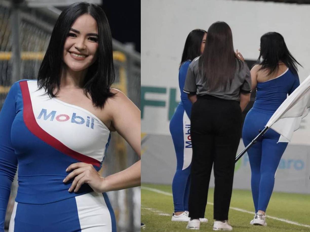 Las bellas chicas también engalanaron en el recinto sampedrano previo al duelo.