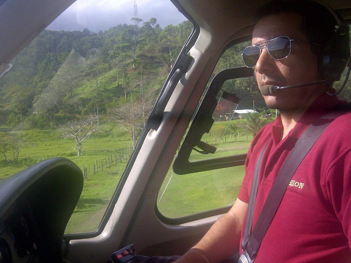 David René Núñez Hernández es el piloto del helicóptero que se accidentó este jueves en la colonia Cerro Grande de Tegucigalpa.