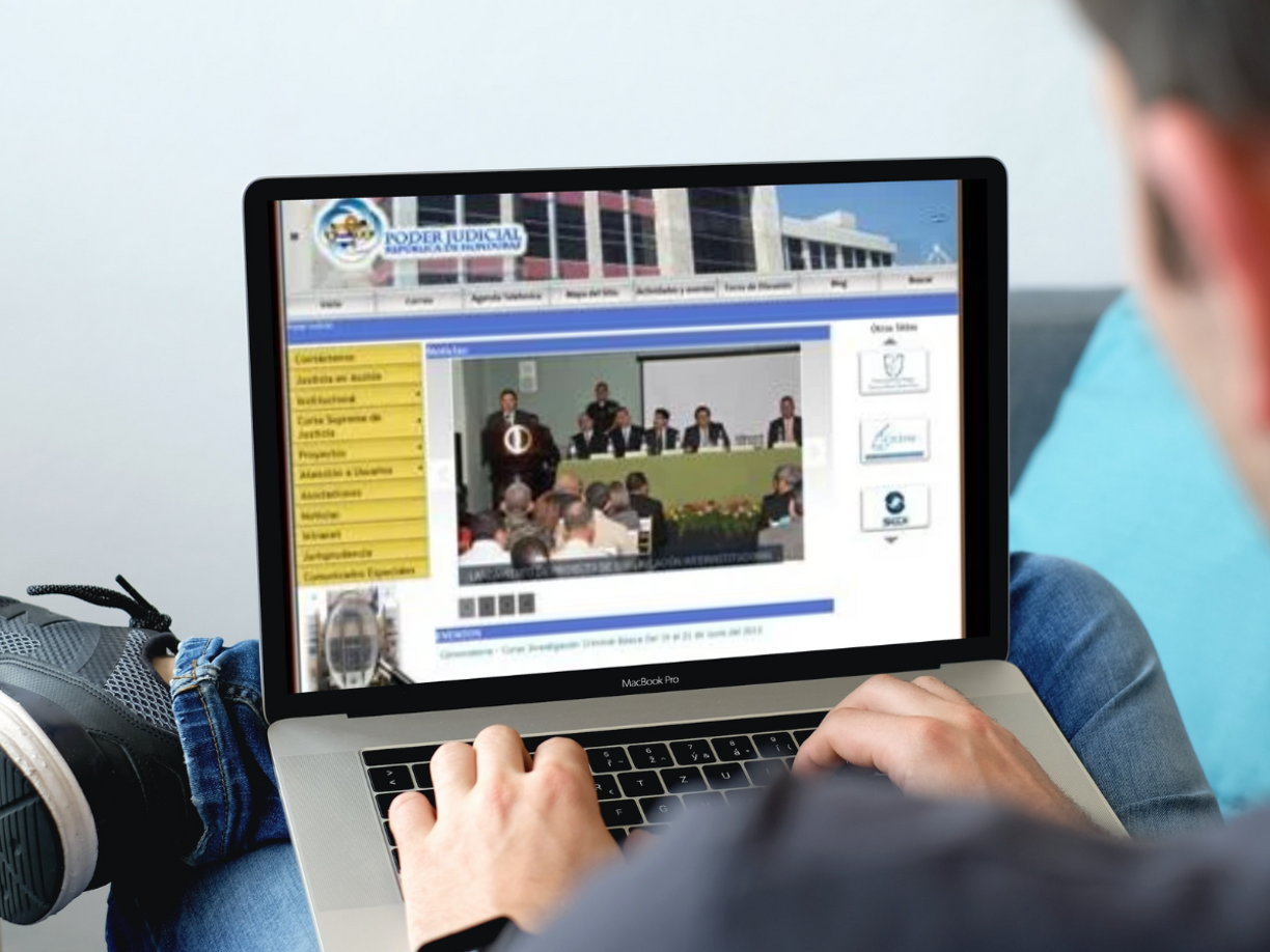 2. Ingresar al portal institucional <a rel="nofollow" href="https://www.poderjudicial.gob.hn/Paginas/CSJHN.aspx">www.poderjudicial.gob.hn</a> donde podrá accesar al icono “Constancia de Antecedentes Penales en Línea”.