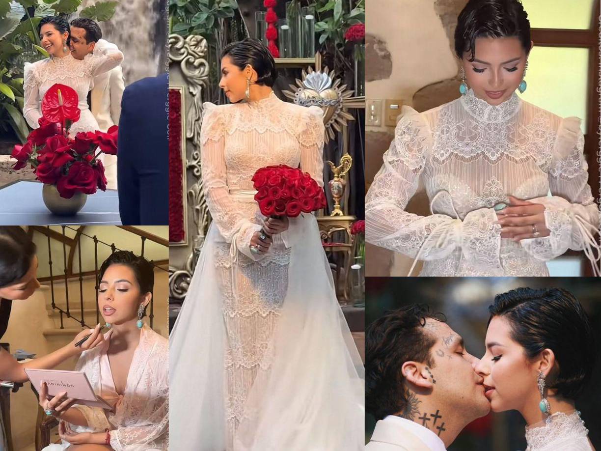 Hoy, varias imágenes son las que salen a la luz pública de la tierna boda que protagonizaron Christián Nodal y Ángela Aguilar.