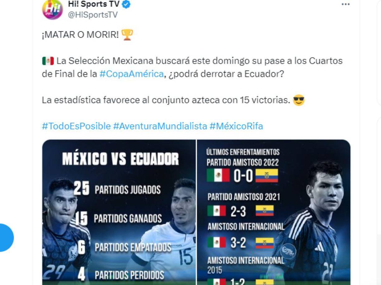 ”Matar o morir”, señalan en México respecto al crucial choque ante su similar de Ecuador.