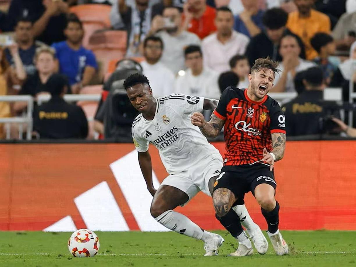 Vinicius y Pablo Maffeo protagonizaron momentos alta tensión en el encuentro en la semifinal de la Supercopa de España.