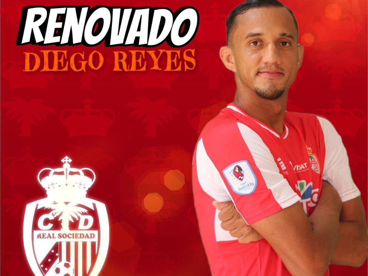 El delantero Diego Reyes anunció la renovación de contrato de la Real Sociedad de Tocoa. 