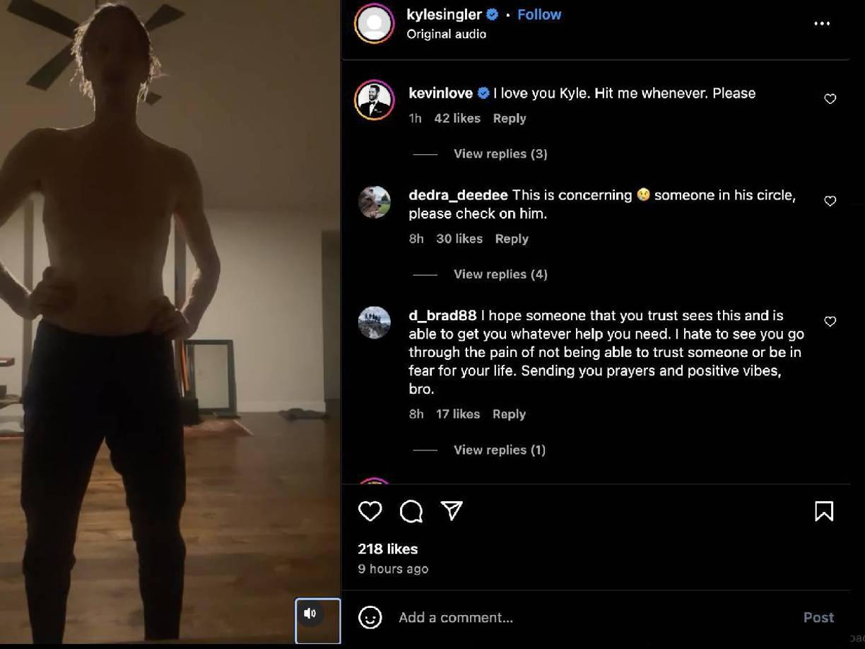 “Te amo Kyle. Golpéame cuando quieras. Por favor”, escribió en su cuenta de Instagram al video que subió Singler.