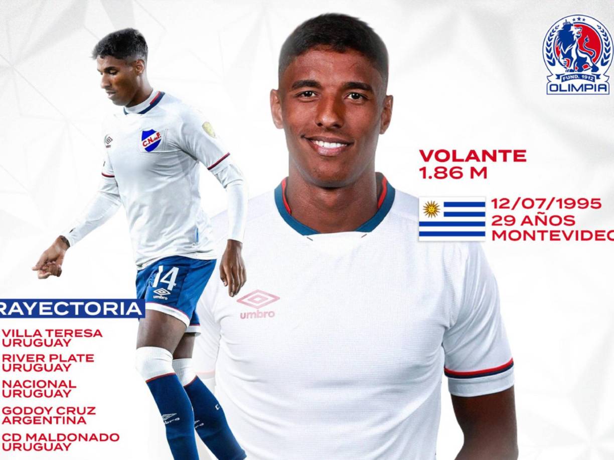 El volante uruguayo Marcos Montiel fue anunciado como nuevo jugador del Olimpia, se desempeña como centrocampista y cuenta con 29 años de edad.