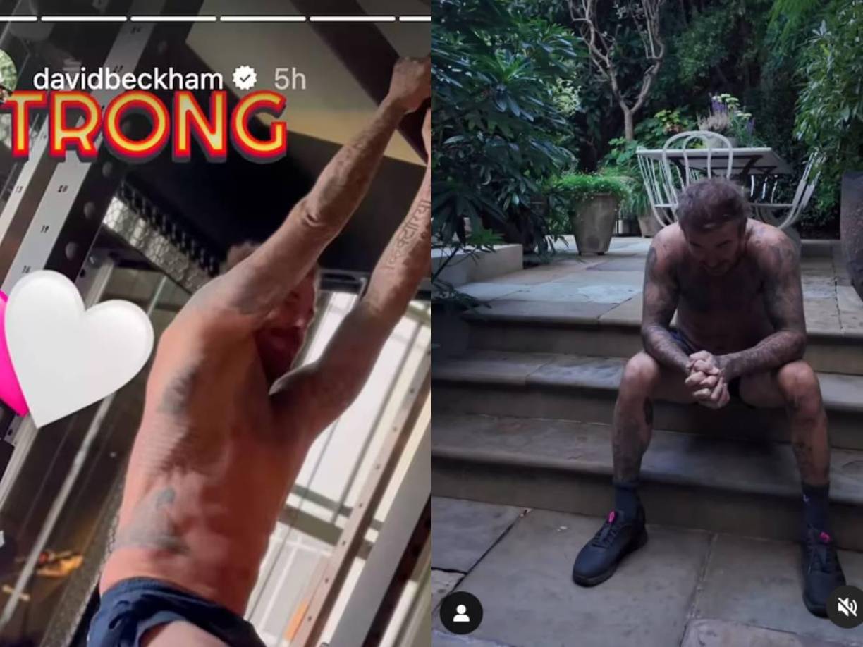 Al final se le muestra cansado con sus ejercicios, pero sin duda que le dan resultado, ya que sigue manteniendo su excelente estado físico.