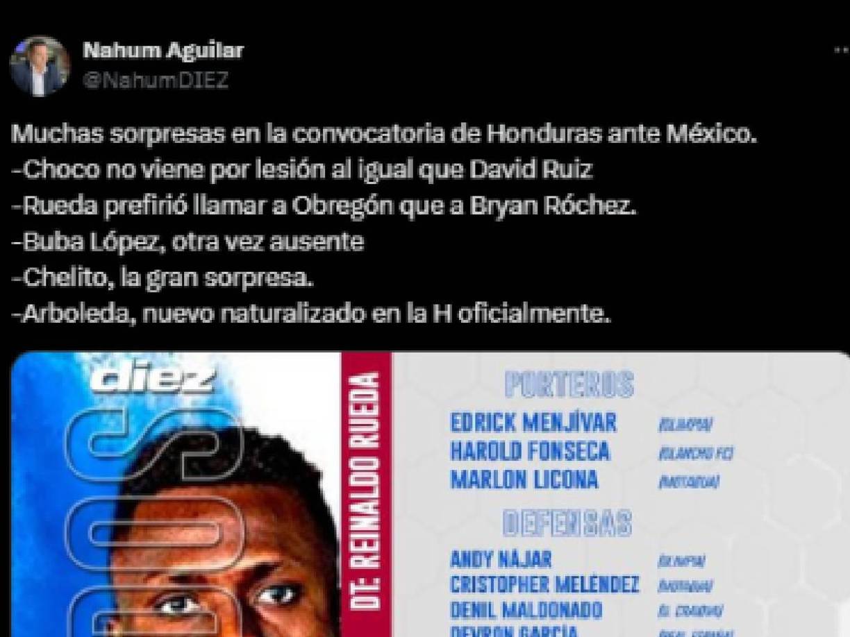 Nahum Aguilar, jefe de Redacción de Diario DIEZ, también destaco a los jugadores que aparecieron en la lista y las ausencias.