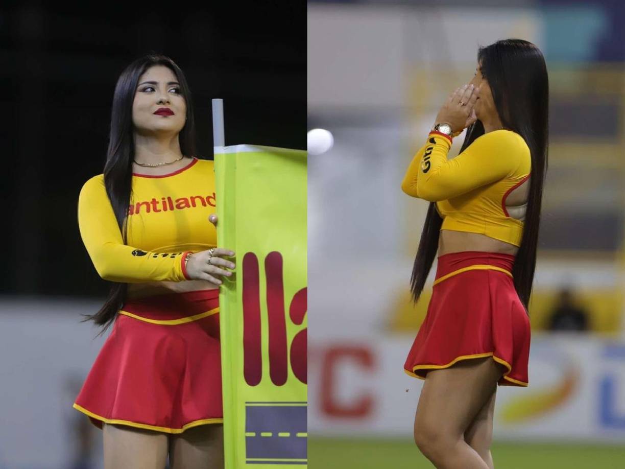 Las bellas chicas que acapararon la atención de las cámaras previo al inicio del juego.
