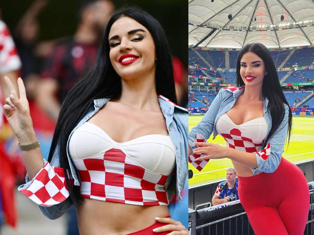La influencer Ivana Knoll estuvo presente apoyando a Croacia en la Euro 2024 desde las gradas del estadio Volksparkstadion de Hamburgo, Alemania.